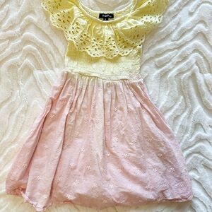 Zunie Kids Dress in Yellow and Pink